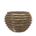 Ribbed Ceramic Plant Pot - Off White or Brown Mélange